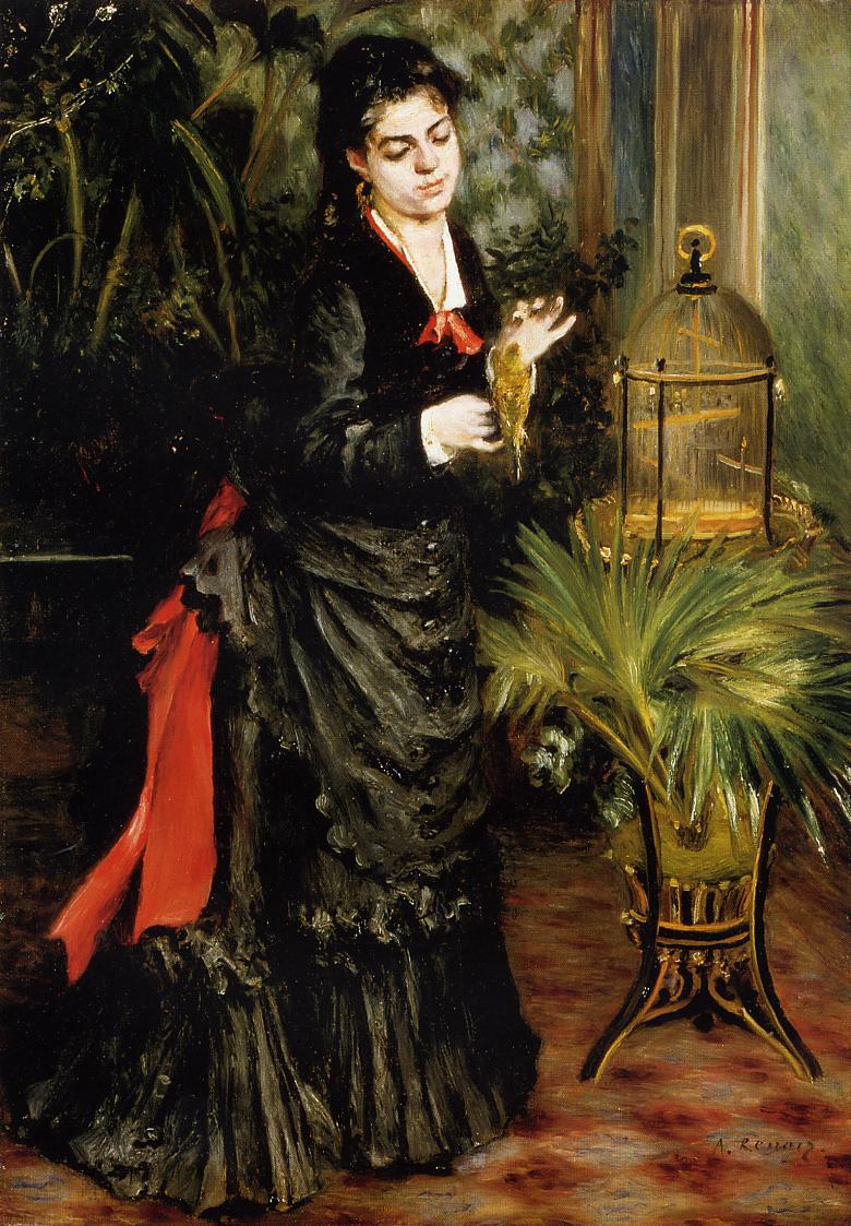 Woman with a parrot Henriette Darras 1871